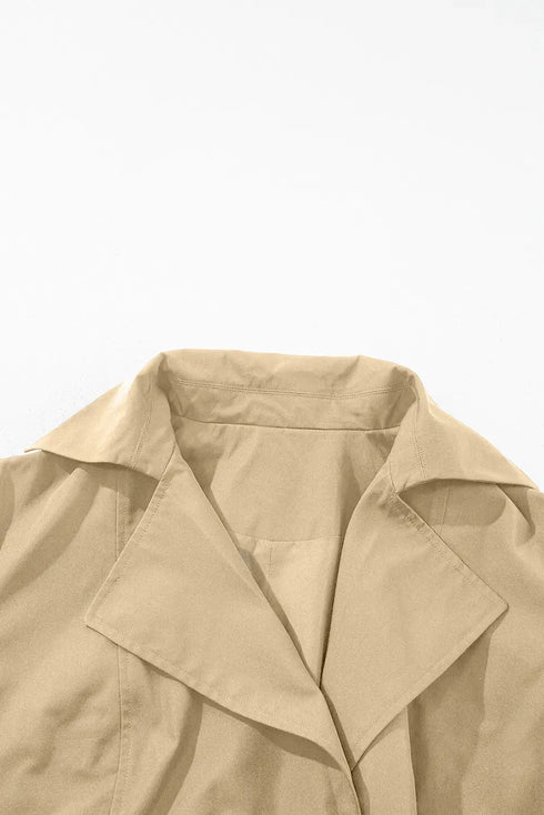 'Sagebloom' Buttoned Long Sleeve Trench Coat - Celes Fashion